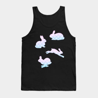 Pastel Easter Bunny Rabbit Retro Dotted Pattern Tank Top